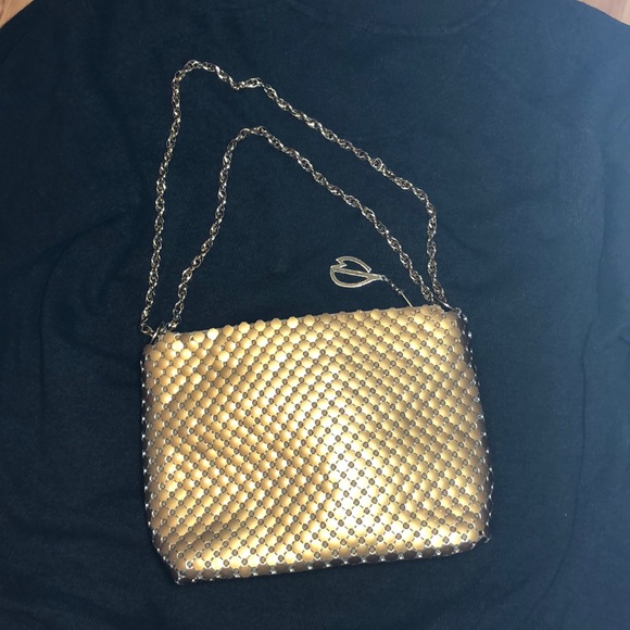 Whiting & Davis Handbags - Vintage Whiting & Davis Co Gold Mesh Shoulder Bag
